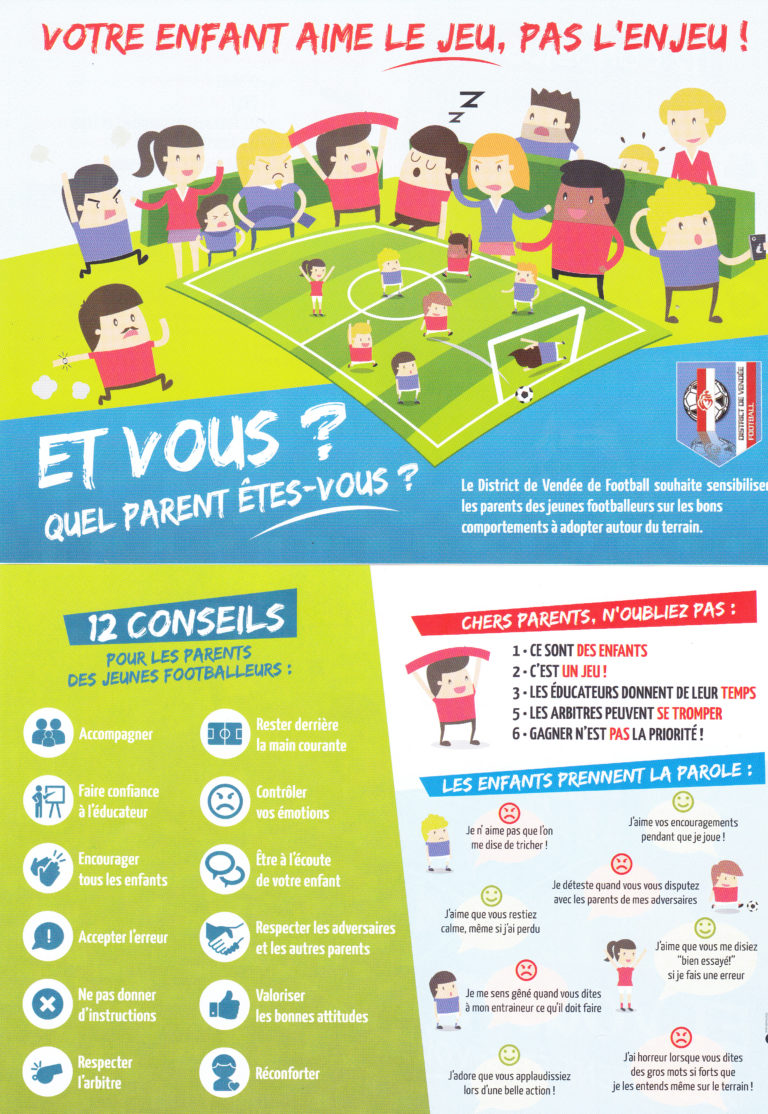 12 conseils pour les parents de jeunes footballeurs - Mouilleron Sport